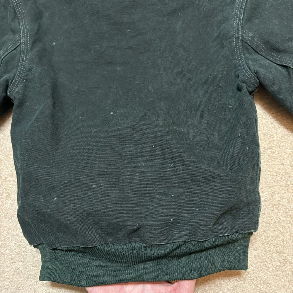Vtg Carhartt Jacket Boys‎ Small 6/7 Spruce Green Canvas Hooded Active YYJ169 SPC